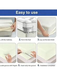 Bed Sheet Fixators, Bed Sheet Anti-Displacement Fixators, Invisible Bed Sheet Fixings - Mattress Straps/Bands, Suitable For All Bed Types, Accessories, Easy To Install, Durable Non-Slip, Reliable Grip, Mattress/Bed Sheet Clips, Paper Fasteners, Tidy Bed Solution, Minimalist Design, Modern Bedding - Multicolor - View 3