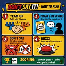 西班牙熱情派對特別遊戲卡牌「Don'T Say It」，50張精選單字卡，圓角設計且耐刮損工藝，超便攜，隨處開啟趣味，適合露營、旅行、萬聖節、聖誕節 - 彩色 - 查看 2