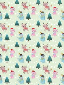 1 Roll Christmas Gift Wrapping Paper With Christmas Cat And Christmas Tree Patterns, Perfect For Christmas Gift Wrapping,Decorating For Christmas Parties,Home Festive Decoration,DIY Craft,Festive Favour Wrapping ,1 Roll Size: 43 Cm X 300 Cm - A - View 7