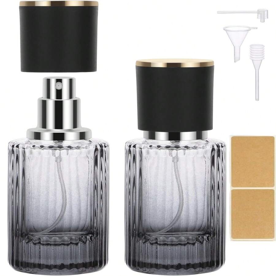 2pcs 30ml Empty Perfume Spray Bottles, Refillable Travel Sprayer Bottles With Refill Kit, For Perfume, Cologne, Skincare Toner, Homemade Air Freshener (Multiple Colors, 30ml) - White - View 1