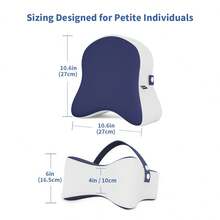 1pc Memory Foam Leg Pillow, Streamlined Grooved Design Leg Pillow, Contoured To Leg Curve, Ergonomic Knee Pillow, With Adjustable Strap To Fix Position, Provides Thigh And Hip Support For Side Sleepers - Blue and White - View 2