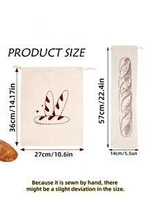 1/3pcs Linen Bread Bags, Suitable For Homemade Bread, Unbleached, Reusable, Natural Large Capacity, Perfect For Storing Handmade Bread - Multicolor - View 4