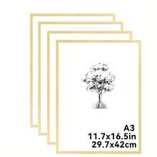 Mosearon 1件/2件/3件/4件 30x40cm 金色平面鋁合金相框，A3裝飾相框，A4現代家居裝飾藝術相框，極簡金色鋁合金裝飾相框，輕量防霉堅固相框（不含卡紙） - 金色 - 查看 25