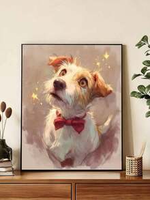 DIY Adorable Dog With Red Bow Tie (Frameless 8x12 / 16x20 Inches) Paint By Numbers Kit(Acrylic) Arts & Crafts For Adult Beginners, Home Wall Decor, And Creative Holiday Gifts For Pet Lovers - Sets - View 4