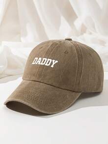 1pc Men's Retro DADDY Letter Print Baseball Cap Casual Adjustable Outdoor Sun Hat Trucker Gift For Father's Day Birthday - A - View 11