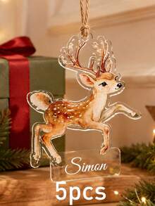 Custom Name Christmas Ornament, Personalized Santa Reindeer Tree Hanging Decor, Festive Holiday Style, Customized Christmas Tree Decoration, Customizable Name Pendant, Christmas Home Decor, Holiday Keepsake Gift, Bag Charm, Gifts For Family, Friends - Style a - View 19