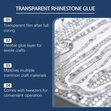 Transparent Rhinestone Glue, Suitable For Daily Use On Multiple Materials For Bonding, Sealing And Stitching, Specially Designed For Handmade Jewelry Making, Various Daily DIY Crafts, Gluing Rhinestones, Pearls And Other Small Decorative Accessories, Compatible With Metal, Glass, Wood, Plastic And Other Handmade Substrates, Meeting The Bonding Needs Of Clothing Decoration, Small Jewelry Making And Other Handmade Scenarios. Gift For Family And Friends, Back To School Gift, Christmas Gift - A - View 9