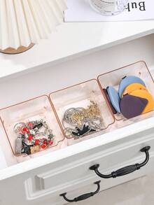 1PC Drawer-Style Desktop Cosmetic Storage Box, Transparent Plastic Drawer Storage Box Set, Transparent Vanity Storage Box, Exquisite Storage Box, Desktop Drawer Divider Storage Box And Organizer, Suitable For Storing Cosmetics, Jewelry, Kitchen Small Items, Bedroom, Bathroom, Office And Other Places. - A - View 8