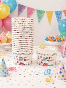 10Pcs Happy Birthday Paper Bowls,Disposable Birthday Party Bowls,Colorful Balloon Gift Print Paper Bowls For Birthday Party Supplies,Babe Shower Decor,Dessert Snack Ice Cream Serving Bowls Party Tableware Supplies,Home Decor,Table Decor,Party Favor - Multicolor - View 6