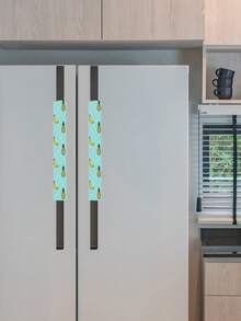 2pcs Refrigerator Door Handle Protector, Oven Handle Protector, Ultrasonic Embossed Pattern Door Handle Protector - View 3