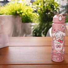 1pc Cute Cartoon Water Bottle, Leak-Proof Plastic Sports Water Bottle, Adorable Personalized Gift, Suitable For Outdoor Hiking, Back To School Season Thoughtful Gift For Friends, Holiday Gift Choice, Also Applicable For School Or Office Use, Excellent Gift Choice. - Multicolor - View 7