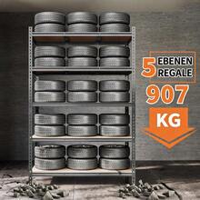 GOCAPTAIN Heavy-Duty Adjustable Boltless Metal Shelving Unit - 5-Tier Garage Storage Rack w/ Wood Boards, 72"H x 35.5"W x 12"D, 2000 lb Capacity, Black - Schwarz - Übersicht 5