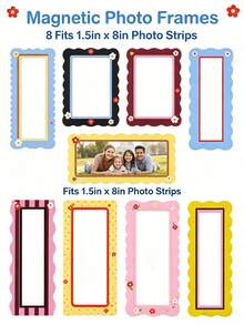 Waterproof Refrigerator Photo Clips, Colorful Retro Style, Vertical Photo Frame, Suitable For Refrigerator, Kitchen And Home Decor - Multicolor - View 3