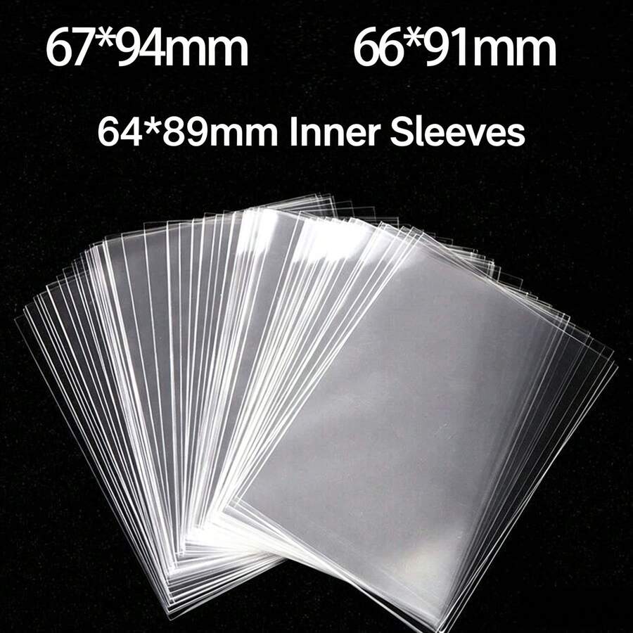 67X94mm/66X91mm/64X89mm Multi-Quantity Transparent Trading Card Sleeves - Baseball, Compatible - For Sports Memorabilia, Photo Cards, Collectibles Organization - Scratch And Dust Protection, Functional Design, High-Quality Material Card Sleeves