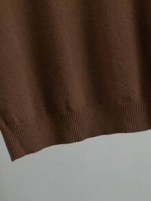 GIGOGOU 大尺碼 1XL-4XL 秋冬基礎款女式針織毛衣上衣長袖 - 鏽棕色 - 查看 10