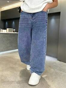 Big Kids Spring Denim Jeans Summer Fashion New Style - Blue - View 1