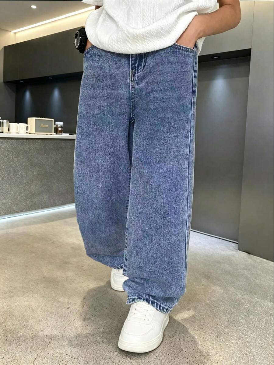 Big Kids Spring Denim Jeans Summer Fashion New Style - Blue - View 1
