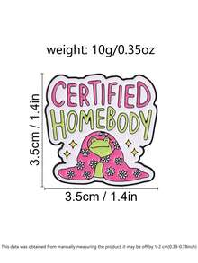 Certified Homebody Frog Enamel Pin Cozy Blanket Daisy Cartoon Lapel Badge For Backpack Jacket Decor - Multicolor - View 3