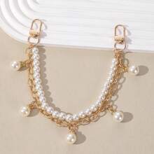 1pc/3pcs Women's Floral Pearl Chain Bag Strap Charm, Creative Personalized Bag Decoration Shoulder Strap, Keychain Pendant - Multicolor - View 8