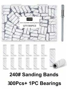 300pcs 3mm Sanding Bands For Nail Drill #180 #240 Grit Nail Sanding Bands For Nail Salon - Multicolor - View 5