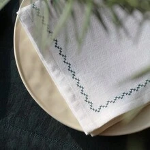 1/2/4pcs White Colorful Line INS Style Tree Branch Square Napkins, Embroidered Food Photography Props Background Cloth Placemats Tablecloths - Multicolor - View 2