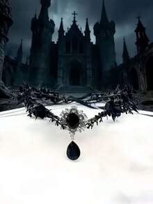 1pc Gothic Vintage Headpiece, Suitable For Holiday Dress-Up And Celebration Events, Ideal Gift Accessory, Decoration And Performance Costume, Also Perfect For Halloween - Black - View 2