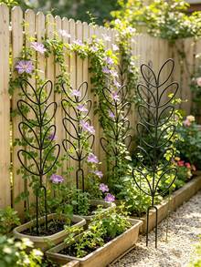 1/2/4/6pcs Plant Climbing Support Rack, Outdoor Garden Potted Plant Stand, Indoor Plant Rack, Creative Flower Support Stand, Climbing Vine Rack, Plant Floral Display Rack, Gardening Supplies, Home Decor, Plant Support Material - Multi-color - View 1