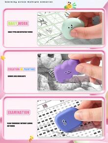 The New Set Of Erasers For Stationery Comes In A Variety Of Colors. It Includes A Cute Cartoon Cloud-Shaped Eraser And A Non-Slip Eraser - Multicolor - View 7