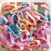 511pcs Pink Macaron Color Thickened & Widened Hair Ties, Non-Damaging, Ideal Holiday Gift For Hair Styling - Multicolor - View 5