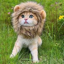 1pc L/M/S Adjustable Lion Mane Wig, Fun Role Play Hat, Cute Cat Lion Headpiece, Washable Lion Fur Costume, Comfortable Fit With Ears, Suitable For Small Cats/Dogs, Kitten Dress Up Role Play And Photo, Pet Accessory - Multicolor - View 6