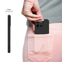 1pc:Black One Plus Nord 5 And Nothing Phone 2 Phone Cases, Suitable For One Plus Nord 5 And Nothing Phone 2. Simple Phone Cover, Fashionable Protective Case, Solid Color Phone Case, Black Phone Case, Anti-Drop Phone Case, - Black 1 - View 5