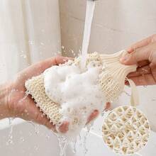 Best-Selling Linen Exfoliating Bath Towel With Hanging Rope, Quick-Dry Mesh Bath Mitt For Deep Cleansing - A - View 4