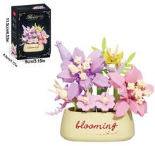 Mini Floral Potted Plant Building Block Set, DIY Eternal Bouquet Miniature Building Block Kit, Artificial Flower Desktop Decor Ornament, Creative Assembly Educational Toy, Suitable As Gift For Women And Girls - Multicolor - View 11