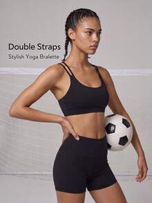 Tender Angel New Yoga Camisole Sports Tank Top, Criss-Cross Back Sports Bra For Gym And Running - Black - View 2