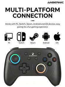 Anbernic RG‑P01 Wireless Game Controller, 6-Axis Gyroscope, Dual Vibration Motors, RGB Back Buttons, Programmable, Compatible With Switch/Steam/PC - View 4