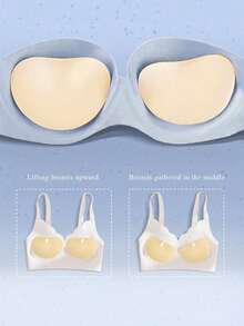 2pcs Heart-Shaped Bra Pads, Invisible Non-Slip Design, Fillable Space, Suitable For Shirts, Lingerie And Daily Swimwear, Applicable For Various Occasions Including Weddings, Formal Events And Daily Commute. Triangle Shaped Breast Pads, Used For Bras And Bikinis. - Multi-color - View 4