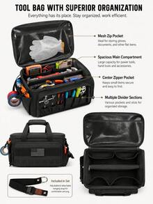 14" Heavy Duty Tactical Tool Bag Non-Slip Base Multipurpose Work Organizer For Handyman,Carpenter,Durable Portable Tool Storage - Tool Bag Set - View 3