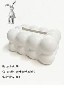 1-3pcs Cloud Shaped Plastic Tissue Box, Square Desktop Tissue Holder, Marshmallow Design, Suitable For Living Room, Bedroom And Dining Table Decoration - Multicolor - View 13