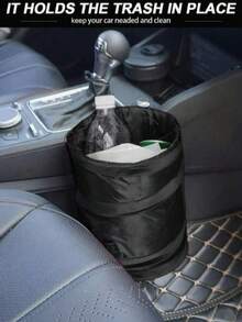 Car Trash Can, Car Storage Box, Foldable Trash Can, Easy To Clean Car Interior Accessories, Car Trash Can, Small Car Trash Can, Car Accessories, Car Interior Accessories, Hanging Car Trash Can Suitable For Vehicles, Compact Foldable Design Suitable For Car Interior Space - Car Trash Can - View 2