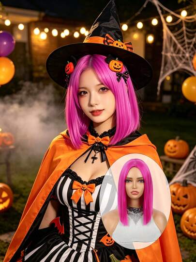 Wig Rambut Pendek Lurus 12 Inci untuk Wanita, Warna Hitam, Putih, Biru, Merah Muda, Merah Muda, Hijau, Wig Sintetis, Wig Bob untuk Wanita, Halloween, Cosplay, Pesta Sehari-hari, Liburan, Natal, Festival Musik, dan Hadiah Tahun Baru.