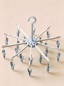 1pc/20 Clips Folding Clothes Hanger/Seamless Pants Clips/Space-Saving/Can Hang Shirts/Pants/Underwear/Socks/Hats - View 8