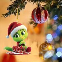The Grinch 6/3/1pc New Green Monster Pendant, Car Rearview Mirror & Backpack Decoration, Christmas Party Decor & Photo Prop, Suitable For Christmas, Halloween, Birthday, Gift For Family & Adults - Multicolor - View 3