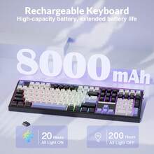 AULA H108 Mechanical Keyboard 108 Keys Hot‑Swap RGB Backlit Quiet Silent Gaming Keyboard For PC Laptop - View 5