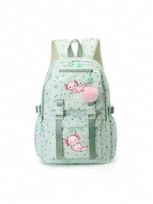 1 Pc, Creative Salamander Pattern Printed Backpack, Large Capacity Casual Backpack, Adjustable Shoulder Straps, Suitable For Daily Commute And Travel - one-size - View 7