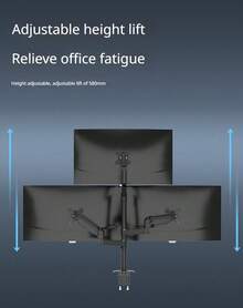 Lenovo A730 3-Arm Gas Spring Ergonomic Desktop Monitor Mount, Fully Adjustable Rotating VESA Bracket With Cable Management, Space-Saving Home Office Large Screen Monitor Stand - View 6