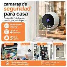 Kamera Keamanan Rumah JOOAN 3MP CAM720 APP 5G Bluetooth WiFi AP Berbagai Metode Pemasangan Zoom Elektronik Tahan Air IPX6 Penglihatan Malam Warna Penuh Pemantauan Dalam/Luar Ruangan, Mendukung Kartu SD dan Penyimpanan Cloud - Hitam dan Putih - View 6