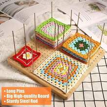 3.94"/7.87"/11.81" Wooden Knitting Blocking Board, Granny Square Crochet Blocking Mat, Suitable For Shawls, Scarves, Socks, Sweaters And DIY Craft Projects, Crochet Accessories Gift - One Size Fits All - View 6