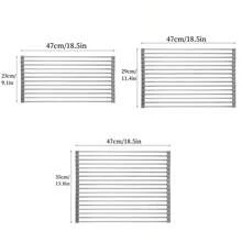 1pc Luxury Roll-Up Stainless Steel Dish Drying Rack - Space-Saving, Multi-Functional, Over-The-Sink Design, Portable, Foldable, Rust-Proof, Easy To Clean, Kitchen Sink Organizer, Tools And Mats, Perfect For Small Kitchens, Space-Saving Solution, Exquisite Cookware, Compact Storage Rack, High-Quality Metal, Corrosion-Resistant Material, Multi-Functional Tool, Suitable For Home Cooks - Multicolor - View 11