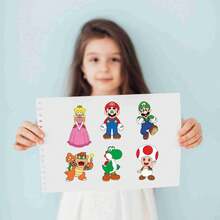 SUPER MARIO BROS. 1set/6pcs Anime . Puzzle Sticker Game Kawaii Makes A Face Sticker Cute Cartoon DIY Puzzle Toy Sticker, The Perfect Holiday Gift For Boys And Girls(Stochastic Style) - Multicolor - View 5