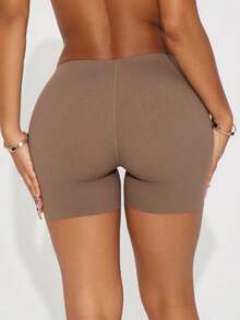 3pcs Women's Seamless High Waist Shorts, Multicolor Safety Shorts 2-In-1 Tight Breathable Comfortable Slip Shorts - Mixed color - View 3